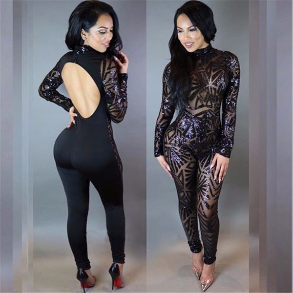 wholesale- 2017 fashion women o-neck see through backless sequin patchwork jumpsuit party night club romper femme jumpsuit, Black;white
wholesale- 2017 fashion women o-neck see through backless sequin patchwork jumpsuit party night club romper femme jumpsuit, Black;white