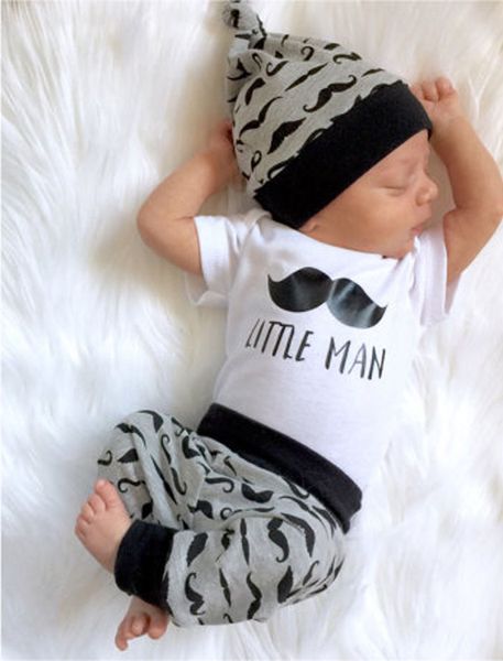 2016 3pcs Newborn baby suits Toddler Infant Kids little man funny rompers+pants children Boy girl moustache printed casual Clothes Outfits
2016 3pcs Newborn baby suits Toddler Infant Kids little man funny rompers+pants children Boy girl moustache printed casual Clothes Outfits