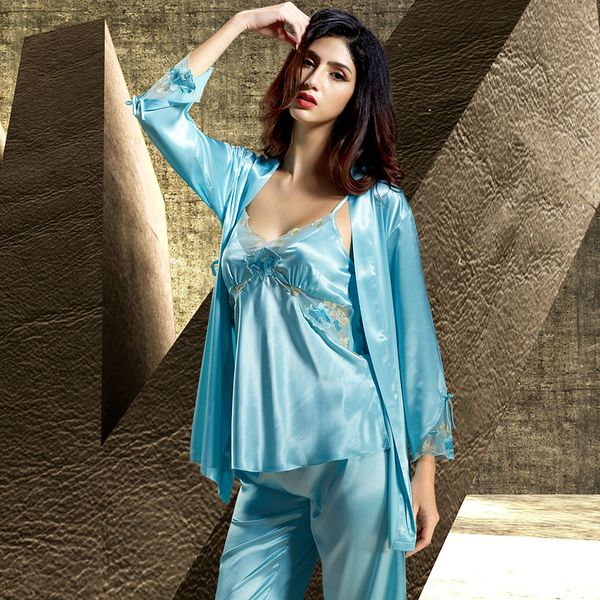 sale women pajamas embroidery lace sleepwear v-neck pijama long pants emulation silk full sleeve pyjama 6633, Black;red
sale women pajamas embroidery lace sleepwear v-neck pijama long pants emulation silk full sleeve pyjama 6633, Black;red
