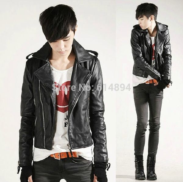 wholesale- qiu dong han edition cultivate one's morality short paragraph pu leather non-mainstream inclined zipper pu leather coat, Black
wholesale- qiu dong han edition cultivate one's morality short paragraph pu leather non-mainstream inclined zipper pu leather coat, Black