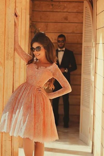 v neck long sleeves knee length lace sashes pearl pink plus size homecoming prom graduation cocktail dresses evening gowns party guest, Black
v neck long sleeves knee length lace sashes pearl pink plus size homecoming prom graduation cocktail dresses evening gowns party guest, Black