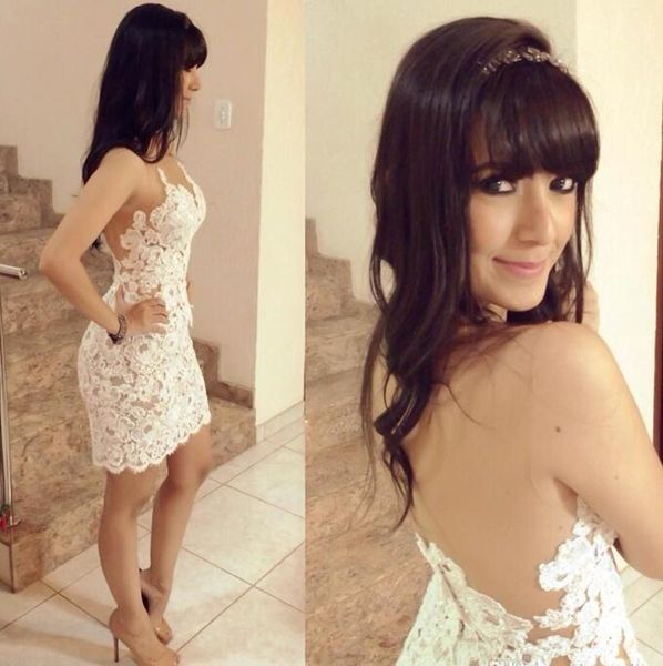 2017 Новый Sheer Backless Little White Коктейльные Платья Оболочка Кружева Аппликация Короткие
2017 Новый Sheer Backless Little White Коктейльные Платья Оболочка Кружева Аппликация Короткие