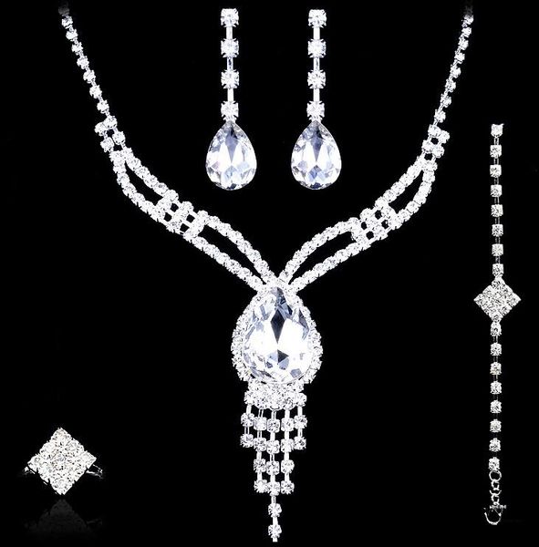 wedding jewelry sets earrings necklace rings bracelet accessories one set include four pcs luxury fashion new style t126, White
wedding jewelry sets earrings necklace rings bracelet accessories one set include four pcs luxury fashion new style t126, White