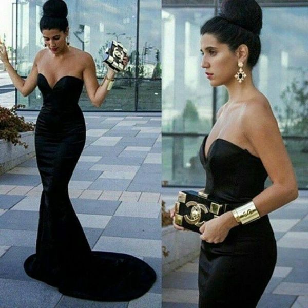 2019 Charming Sexy Black Mermaid Prom Dresses Sweetheart Backless Evening Dress Simple Sweep Train Long Party Gown Robe de soiree Cheap
2019 Charming Sexy Black Mermaid Prom Dresses Sweetheart Backless Evening Dress Simple Sweep Train Long Party Gown Robe de soiree Cheap