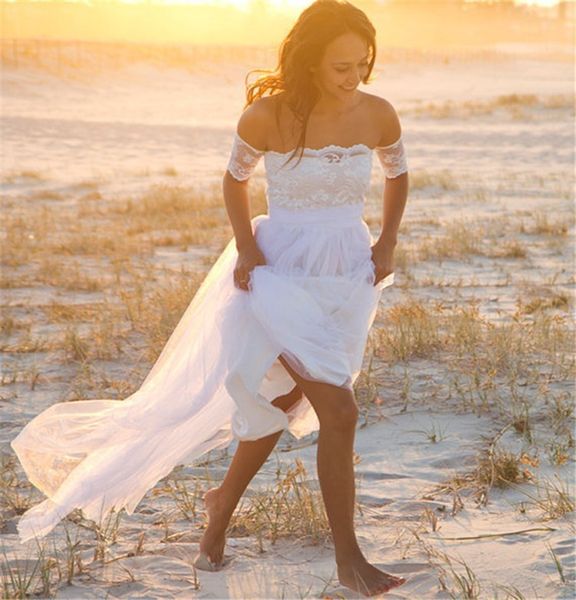 2016 new arrival beach a-line wedding dresses off shoulder short sleeve lace bridal gowns ruffle chiffon robe de mariage, White
2016 new arrival beach a-line wedding dresses off shoulder short sleeve lace bridal gowns ruffle chiffon robe de mariage, White