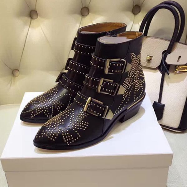 spring&fall lined susanna studded leather buckle ankle boots for women round toe kitten heels shoes women zapatos mujer, Black
spring&fall lined susanna studded leather buckle ankle boots for women round toe kitten heels shoes women zapatos mujer, Black