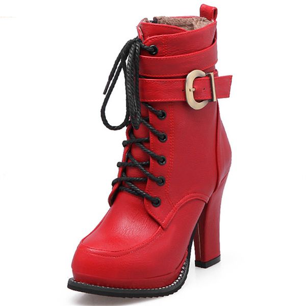pu autumn winter new arrive women boots black wine red brown ankle boots zipper buckle lace up ladies boots
pu autumn winter new arrive women boots black wine red brown ankle boots zipper buckle lace up ladies boots
