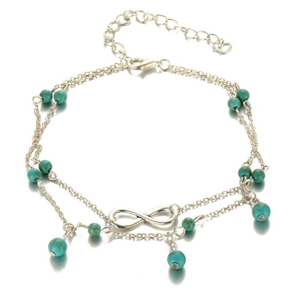 new silver gold chain infinite beads charm anklets bracelets for women girls fashion foot chain jewelry hz, Red;blue
new silver gold chain infinite beads charm anklets bracelets for women girls fashion foot chain jewelry hz, Red;blue