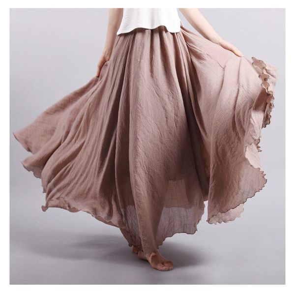 2016 fashion brand women linen cotton long skirts elastic waist pleated literary style vintage summer skirts faldas saia, Black
2016 fashion brand women linen cotton long skirts elastic waist pleated literary style vintage summer skirts faldas saia, Black