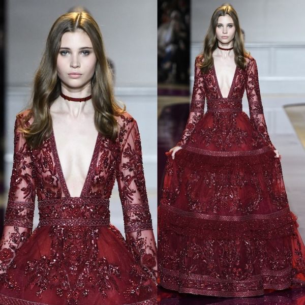 2017 zuhair murad evening dre e long leeve deep v neck cry tal prom gown lace applique tiered kirt vintage long red carpet dre
2017 zuhair murad evening dre e long leeve deep v neck cry tal prom gown lace applique tiered kirt vintage long red carpet dre