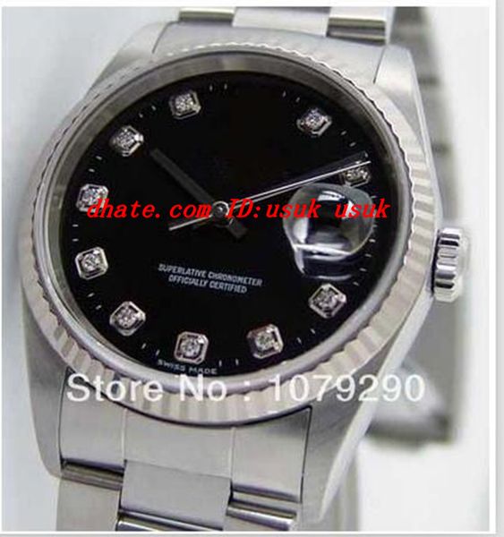 luxury wristwatch 16234 116234 black dial diamond stainless steel automatic mens men's watch watches, Slivery;brown
luxury wristwatch 16234 116234 black dial diamond stainless steel automatic mens men's watch watches, Slivery;brown