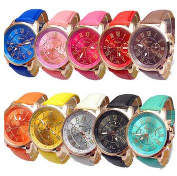 2016 luxury geneva watches roman numerals sports watch faux leather colorful quartz exquisite wrist for mens women watches automatic dhl, Slivery;brown
2016 luxury geneva watches roman numerals sports watch faux leather colorful quartz exquisite wrist for mens women watches automatic dhl, Slivery;brown