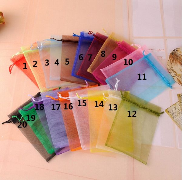 

100pcs/lot Organza Wedding Xmas Party Favor Gift Candy Bags Jewellery pouches Gift Bag Party Wedding Favor Bag 7*9cm