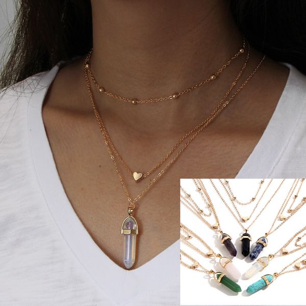 women fashion jewelry accessories hexagon natural gem stone pendant heart love multiple layers copper beads chain necklace factory supply
women fashion jewelry accessories hexagon natural gem stone pendant heart love multiple layers copper beads chain necklace factory supply