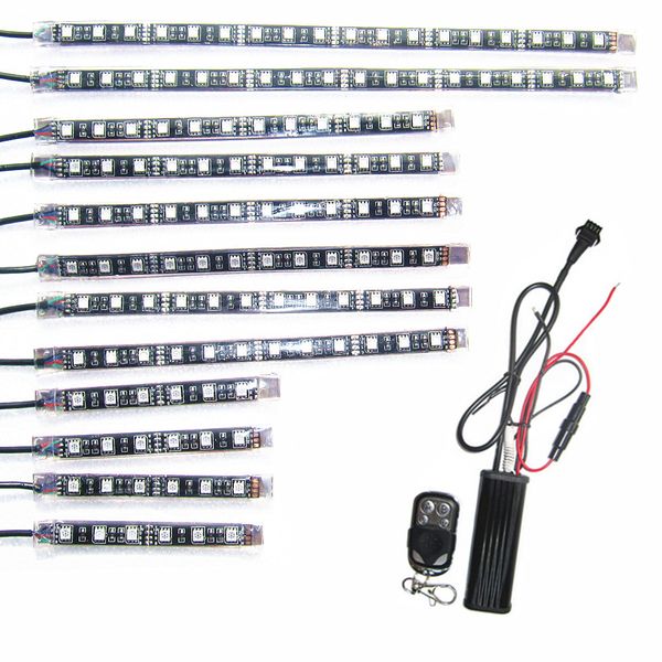 3 sizes 12 led strips 15 color rgb led knight rider ground effect light kit for motorcycle atv bike 
3 sizes 12 led strips 15 color rgb led knight rider ground effect light kit for motorcycle atv bike