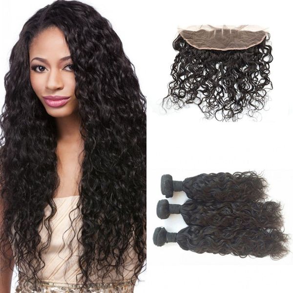 peruvian lace frontal 13x4 and virgin hair bundles 3pcs water wave hair weaves with frontal fdshine hair, Black;brown
peruvian lace frontal 13x4 and virgin hair bundles 3pcs water wave hair weaves with frontal fdshine hair, Black;brown