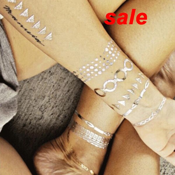 New 9 Styles Assorted Metallic Temporary Tattoo Gold & Silver Jewelry Makeup Sticker Body Art Temporary Tattoos
New 9 Styles Assorted Metallic Temporary Tattoo Gold & Silver Jewelry Makeup Sticker Body Art Temporary Tattoos