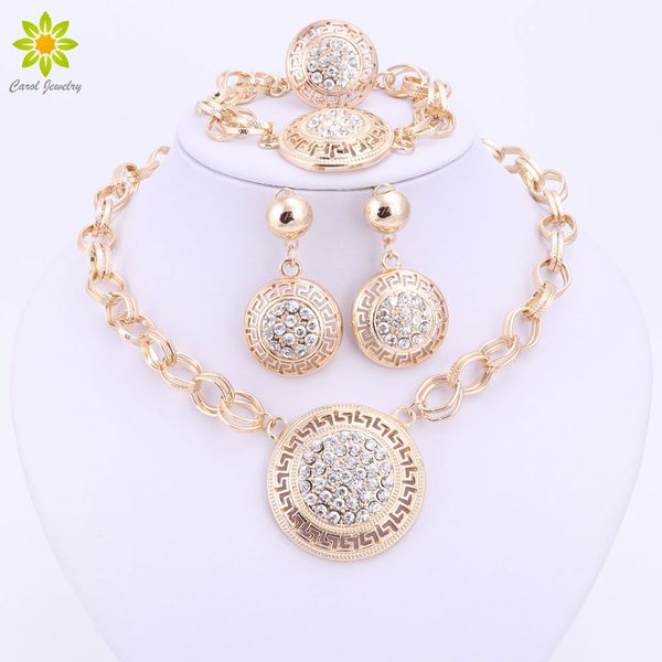 women wedding gold plated round design necklace set fine jewelry sets african beads bridal ring bracelet earrings accessories, Slivery;golden
women wedding gold plated round design necklace set fine jewelry sets african beads bridal ring bracelet earrings accessories, Slivery;golden