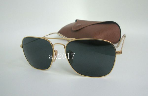 1pair men fa hion caravan ungla e gold metal un gla e black 58mm gla len e uv protection
1pair men fa hion caravan ungla e gold metal un gla e black 58mm gla len e uv protection