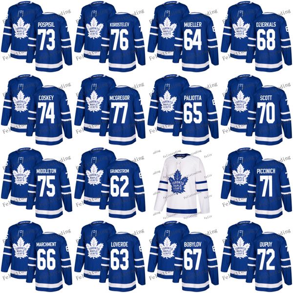 62 Carl Grundstrom 64 Chris Mueller 70 Ian Scott J.J. Piccinich Jean Dupuy Cole Coskey 2018 Season Toronto Maple Leafs Hockey Jerseys
62 Carl Grundstrom 64 Chris Mueller 70 Ian Scott J.J. Piccinich Jean Dupuy Cole Coskey 2018 Season Toronto Maple Leafs Hockey Jerseys