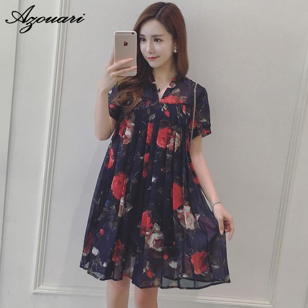 wholesale- azouari summer dress 2016 plus size women clothing xl 5xl big sizes the new pleated style loose short-sleeved chiffon dress, White;black
wholesale- azouari summer dress 2016 plus size women clothing xl 5xl big sizes the new pleated style loose short-sleeved chiffon dress, White;black
