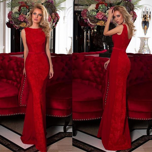 jewel neckline sheath / column evening dresses with belt & bowknot red lace sleeveless long prom dress vestido longo de festa, Black
jewel neckline sheath / column evening dresses with belt & bowknot red lace sleeveless long prom dress vestido longo de festa, Black
