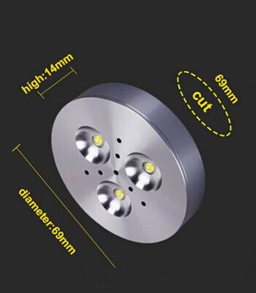 Factory Wholesale 3x3w Dimmable Led Puck Light Warm Natural Cool White Led Under Cabinet Lights For Home/commercial Lighting Ac85-265v