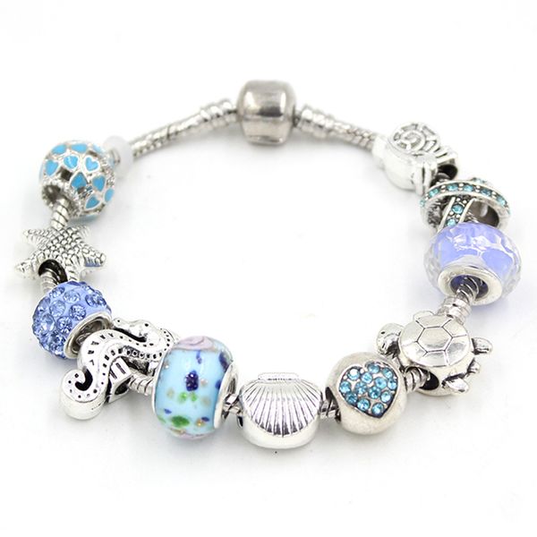 new arrival sea life starfish seahorse sea shell snail turtle european style lampwork glass bead bracelets for women jewelry bijoux pulsera, Golden;silver
new arrival sea life starfish seahorse sea shell snail turtle european style lampwork glass bead bracelets for women jewelry bijoux pulsera, Golden;silver