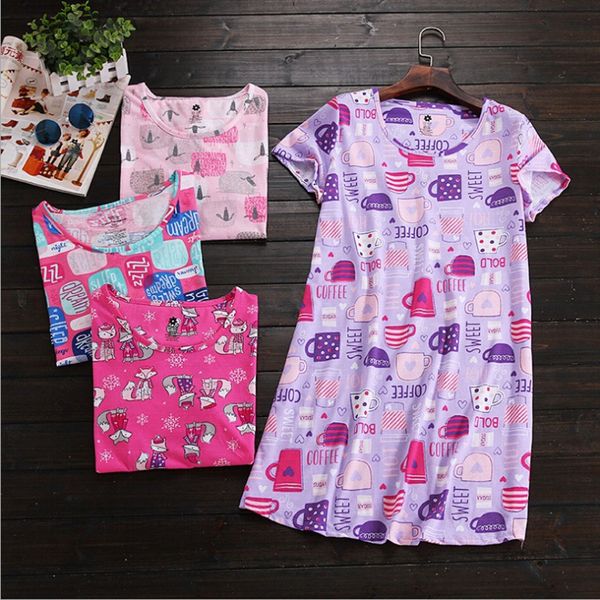 wholesale- 2017 summer brand homewear women casual cartoon dress ladies cotton nightgown female short sleeve o-neck collar sleepwear dress, Black;red
wholesale- 2017 summer brand homewear women casual cartoon dress ladies cotton nightgown female short sleeve o-neck collar sleepwear dress, Black;red