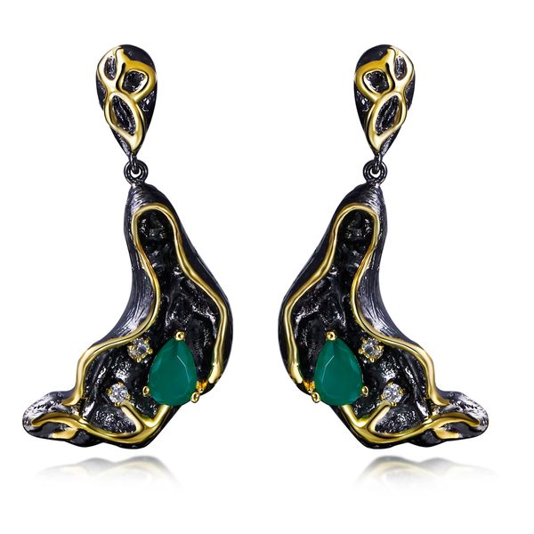classic crystal dangle earrings water drop green zircon jewelry in black earrings for women, Golden;silver
classic crystal dangle earrings water drop green zircon jewelry in black earrings for women, Golden;silver