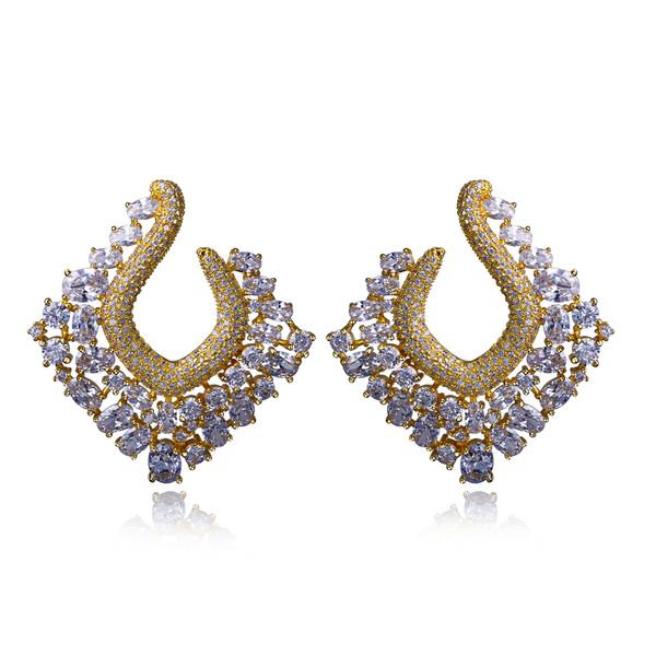 absolutely gorgeous earrings big gold plate with white cubic zirconia fantastic unusual earrings, Golden;silver
absolutely gorgeous earrings big gold plate with white cubic zirconia fantastic unusual earrings, Golden;silver
