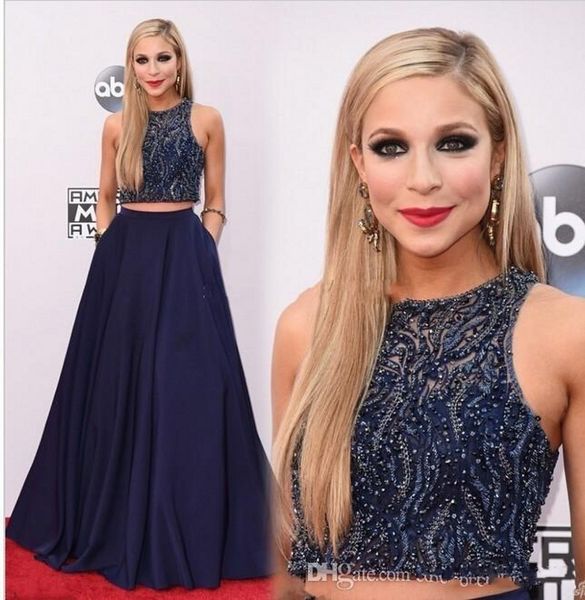 two pieces evening dresses dark navy blue red carpet prom dresses beaded sequined crop party formal gowns, Black;red
two pieces evening dresses dark navy blue red carpet prom dresses beaded sequined crop party formal gowns, Black;red