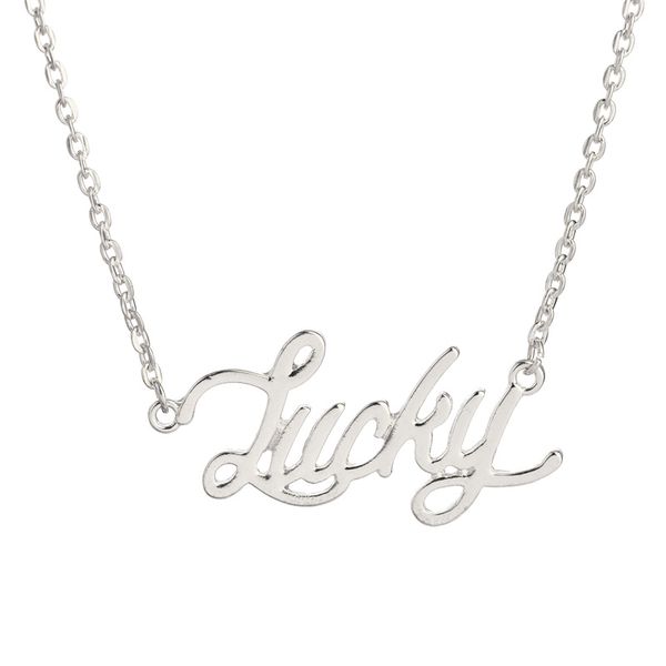 gold silver plated tiny stamped lucky letters necklace simple lucky word good luck necklaces for friends ing
gold silver plated tiny stamped lucky letters necklace simple lucky word good luck necklaces for friends ing