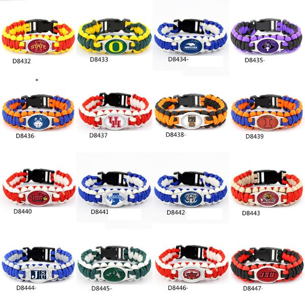 Fa hion footbal team charm paracord urvival bracelet port ncaa colleage outdoor camping bracelet mix color 50 pc dhl
Fa hion footbal team charm paracord urvival bracelet port ncaa colleage outdoor camping bracelet mix color 50 pc dhl