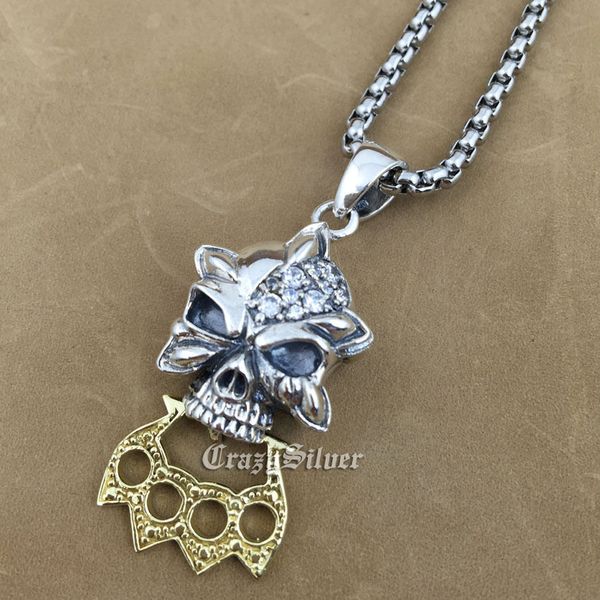 925 sterling silver skull white cz stone brass knuckle duster pendant 9v023 316l stainless steel necklace 24 inches
925 sterling silver skull white cz stone brass knuckle duster pendant 9v023 316l stainless steel necklace 24 inches