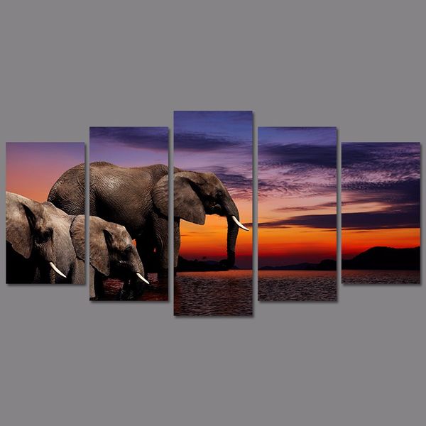 5pcs/set big size landscape decoration animal elephants wall art picture dusk canvas painting living room home decor unframed
5pcs/set big size landscape decoration animal elephants wall art picture dusk canvas painting living room home decor unframed