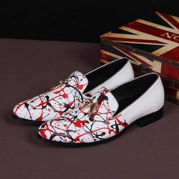 selling luxury mens leisure leather shoes fashion round toe charm slip on flat shoes for mens party graffiti loafer 38-46, Black
selling luxury mens leisure leather shoes fashion round toe charm slip on flat shoes for mens party graffiti loafer 38-46, Black