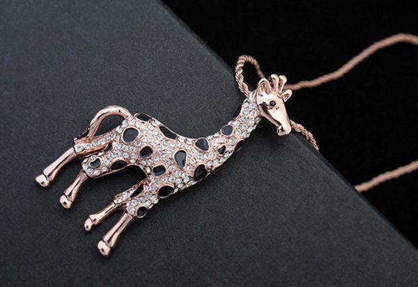 crystal necklaces 18k gold plated women fashion alloy giraffe pendant jewelry clavicle necklaces pendants, Silver
crystal necklaces 18k gold plated women fashion alloy giraffe pendant jewelry clavicle necklaces pendants, Silver