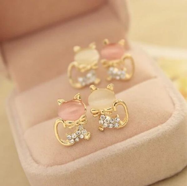 Fashion Jewelry Women Cat's Eye Ear Studs Earrings Cute Cat Pattern Elegant Crystal Rhinestone Earring OL Delicate Drill Eardrop Studs
Fashion Jewelry Women Cat's Eye Ear Studs Earrings Cute Cat Pattern Elegant Crystal Rhinestone Earring OL Delicate Drill Eardrop Studs