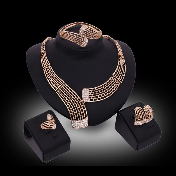 earrings necklaces bangles rings jewelry sets fashion women rhinestone 18k gold plated hollow out geometric 4-piece party jewelry set js125, Slivery;golden
earrings necklaces bangles rings jewelry sets fashion women rhinestone 18k gold plated hollow out geometric 4-piece party jewelry set js125, Slivery;golden