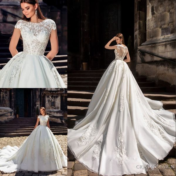 vestidos de noiva 2018 luxury wedding dresses with capped sleeves beaded lace appliqued cathedral train bridal gowns custom made, White
vestidos de noiva 2018 luxury wedding dresses with capped sleeves beaded lace appliqued cathedral train bridal gowns custom made, White