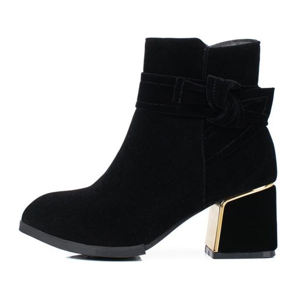 size 32-47 ladies highe heel boots women zipper bowtie round toe thick heels boot warm witnter female soft botas mujer, Black
size 32-47 ladies highe heel boots women zipper bowtie round toe thick heels boot warm witnter female soft botas mujer, Black