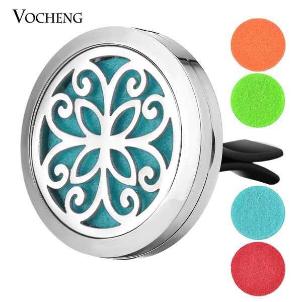 30mm Car Air Freshener Stainless Steel Aromatherapy Essential Oil Scent Diffuser Locket Jewelry without Felt Pads VA-519
