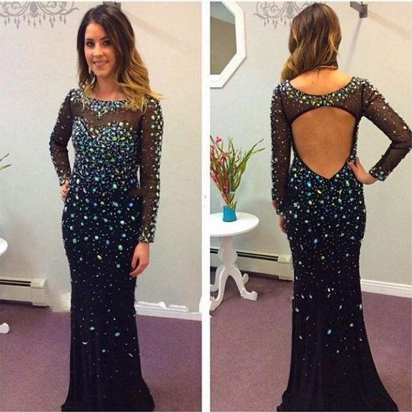 2019 Luxurious Crystal Evening Dress Black Long Sleeve Rhinestone Evening Gown Dress With Beads Formal Abendkleider jewel Prom Dresses
2019 Luxurious Crystal Evening Dress Black Long Sleeve Rhinestone Evening Gown Dress With Beads Formal Abendkleider jewel Prom Dresses