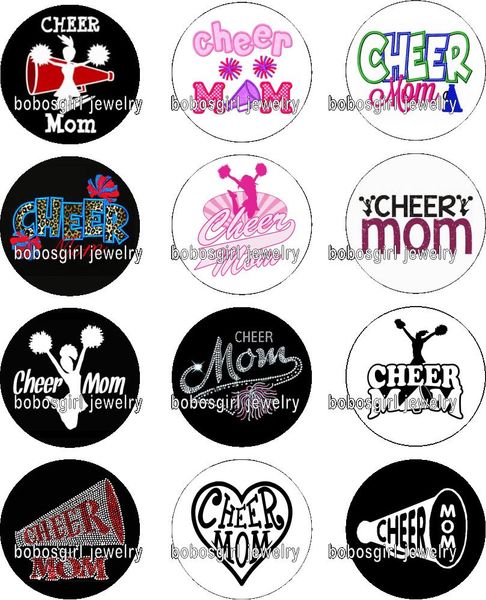 Free shipping CHEER MOM glass Snap button Jewelry Charm Popper for Snap Jewelry good quality 12pcs / lot Gl355 jewelry making DIY
