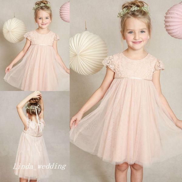 cute short pink flower girl dresses tulle lace spring pretty kids first communion dress for girls, White;blue 
cute short pink flower girl dresses tulle lace spring pretty kids first communion dress for girls, White;blue