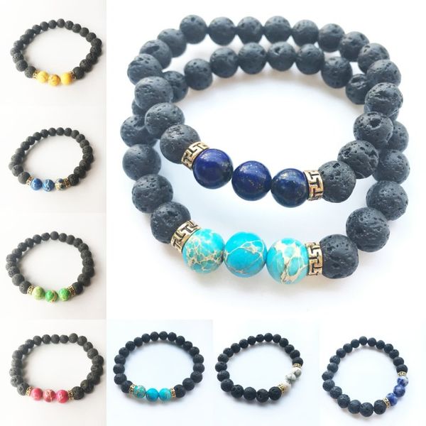 New Products Wholesale Lava Stone Beads Natural Stone Bracelet Men Jewelry Stretch Yoga Oil Diffuser Bracelet 11 Styles B920S
New Products Wholesale Lava Stone Beads Natural Stone Bracelet Men Jewelry Stretch Yoga Oil Diffuser Bracelet 11 Styles B920S