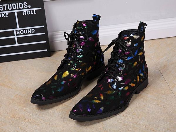 designer fashion forward men high leather shoes pointed toe feather print ankle boot black man martin boot size 11 12 hombre zapatos
designer fashion forward men high leather shoes pointed toe feather print ankle boot black man martin boot size 11 12 hombre zapatos