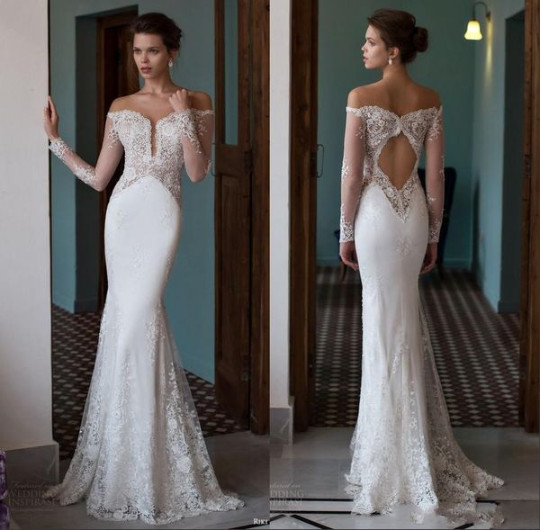 berta off the shoulder mermaid wedding dresses plunging v neck illusion long sleeves lace open back trumpet bridal gowns, White
berta off the shoulder mermaid wedding dresses plunging v neck illusion long sleeves lace open back trumpet bridal gowns, White