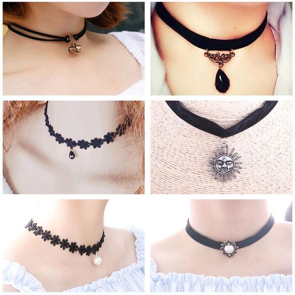 lolita velvet black lace chokers punk vintage style charms pendant necklaces jewelry for sale ing, Golden;silver
lolita velvet black lace chokers punk vintage style charms pendant necklaces jewelry for sale ing, Golden;silver